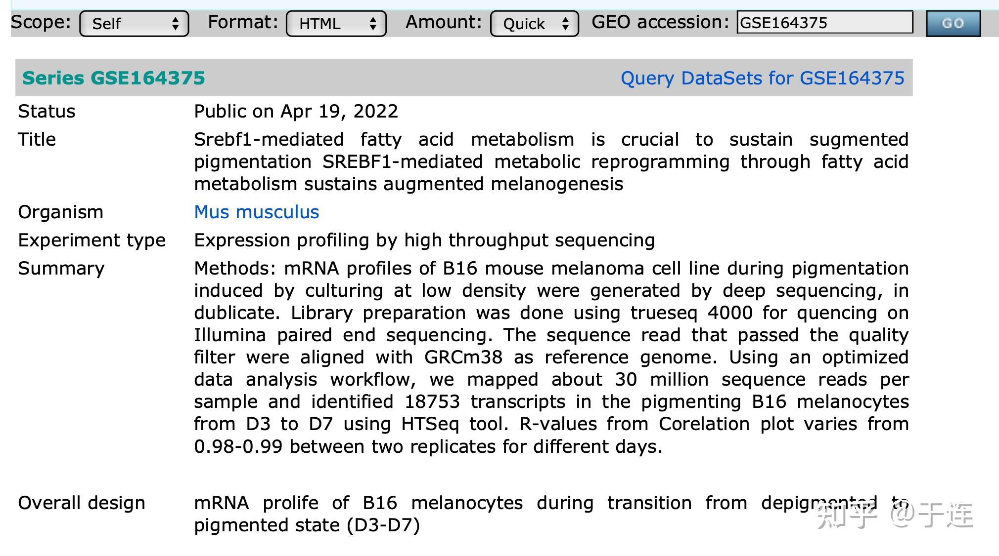 GEO里的highthroughput sequencing 高通量测序数据怎么看? 知乎