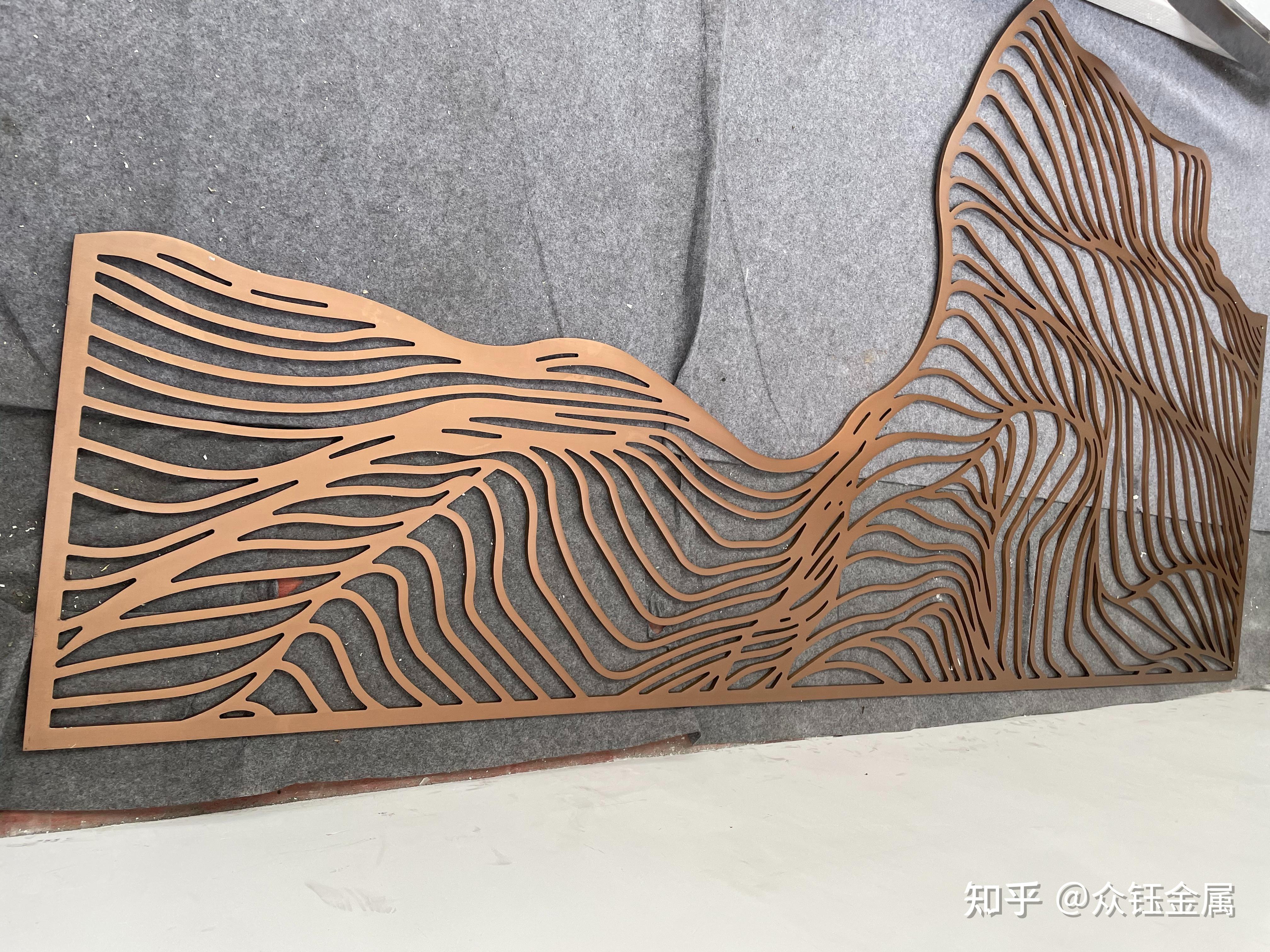 不锈钢山形背景墙售楼部大型景墙惊人的极致美感