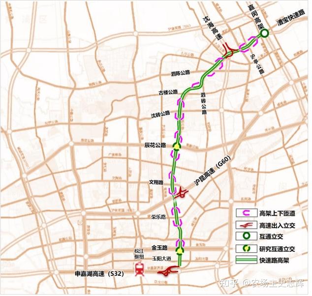 沪松快速路在沈海高速公路(g15)相交节点设置西向北
