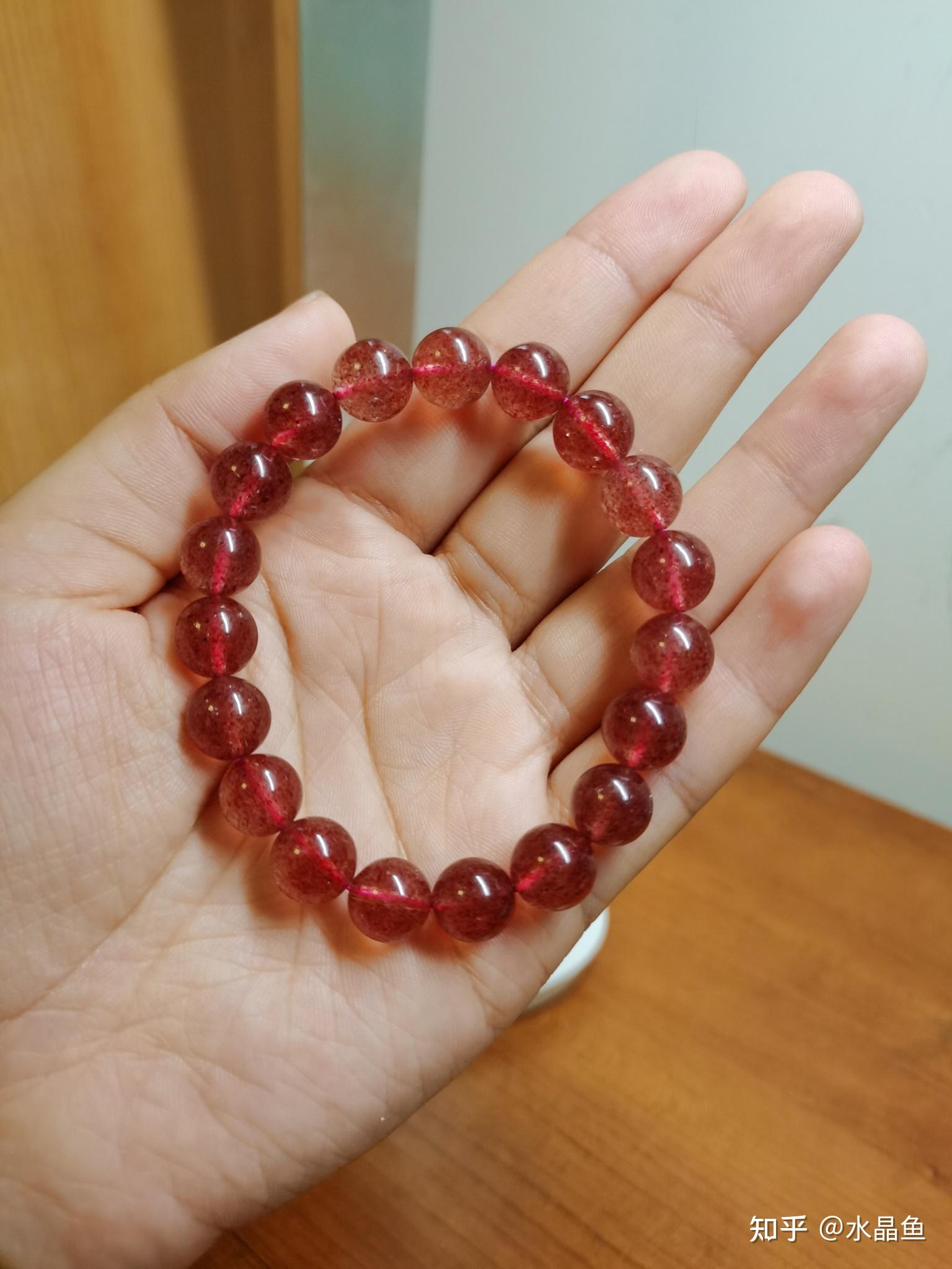 高品质草莓晶手串