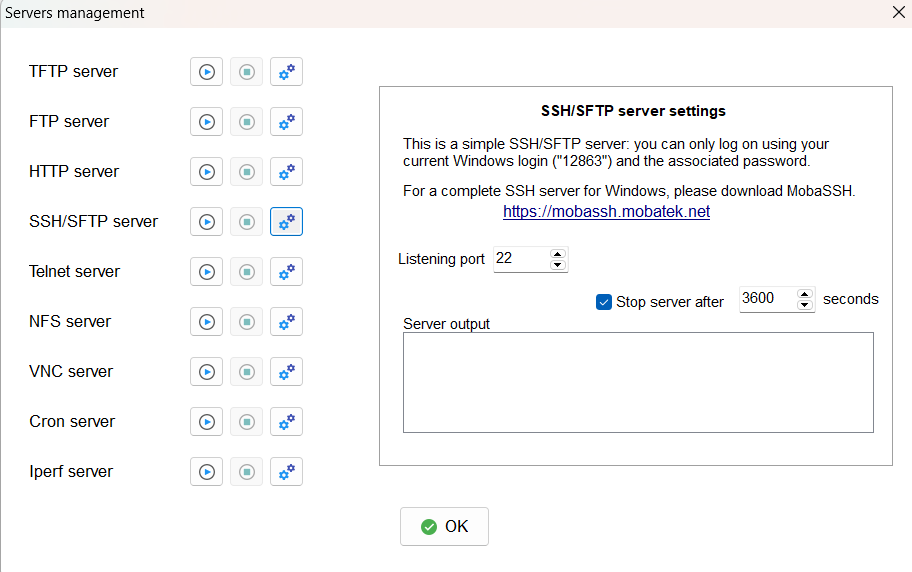Mobaxterm network services 