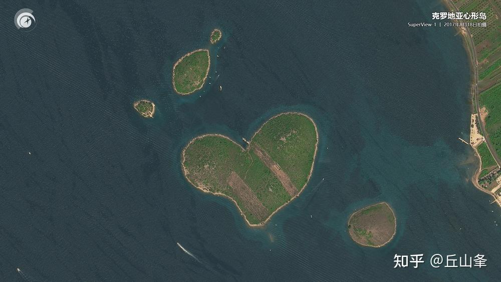 (克罗地亚的心形岛,由中国高景一号卫星拍摄,拍摄时间2017年8月18日