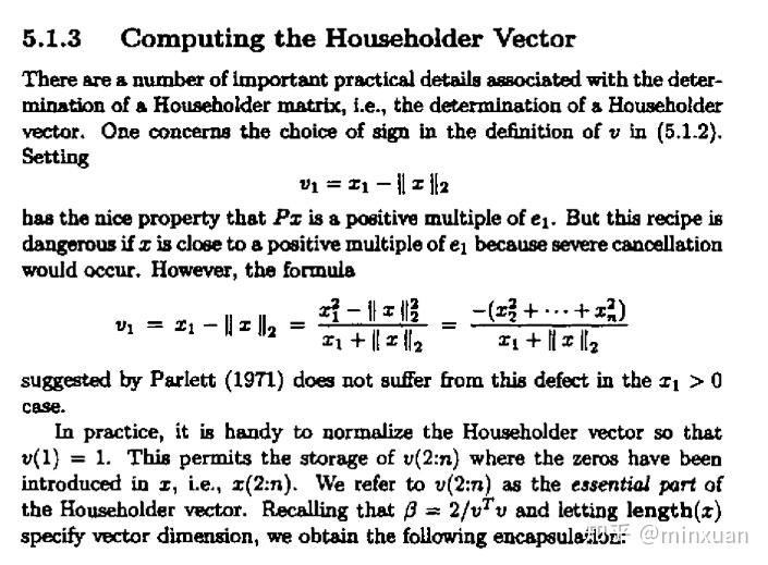 Householder matrix 知乎