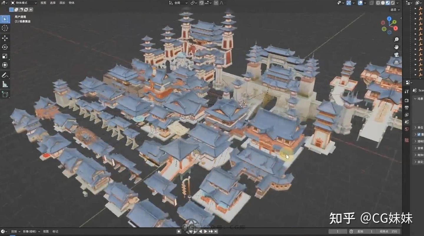 古风国风主题城楼建筑模型库下载,全3D可用 - 知乎