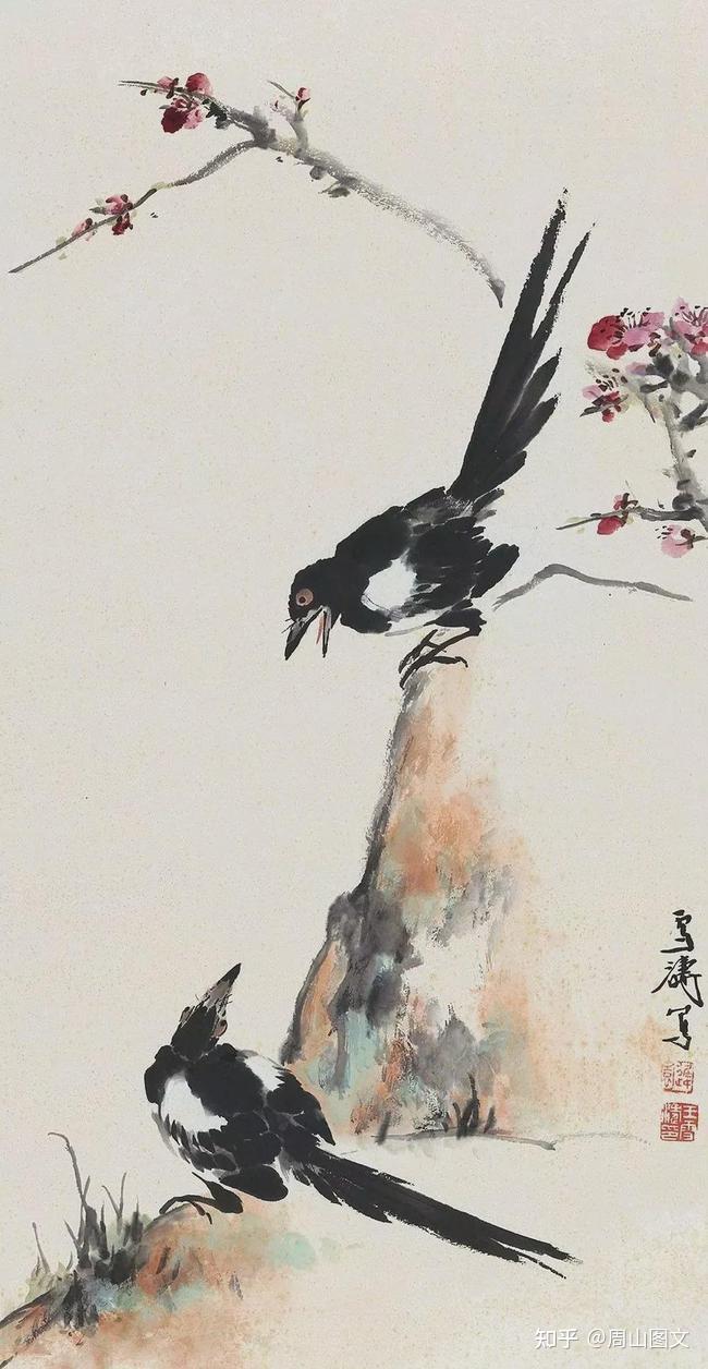 名家画的喜鹊,见者有喜