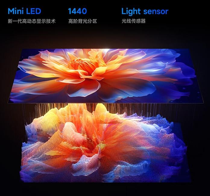 0001nits的纯黑亮度,以miniled屏幕做出了媲美oled屏的效果