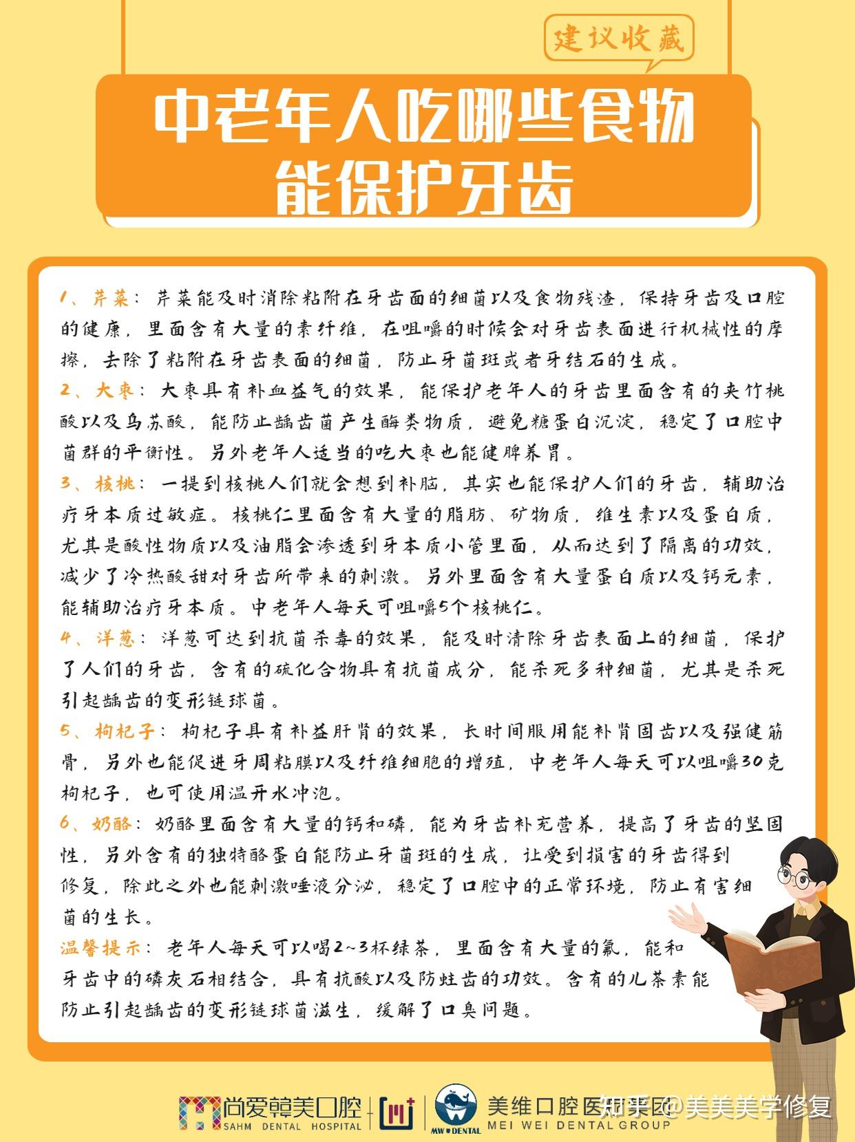 口腔科普中老年人要想牙齒好日常多吃這6種食物有幫助