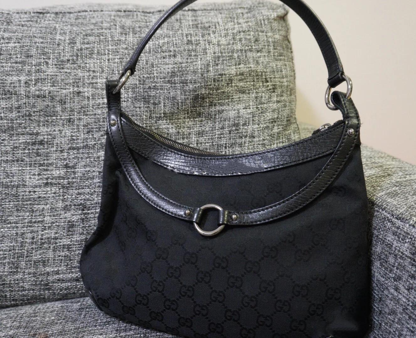 中古的诱惑gucci老花手提腋下包