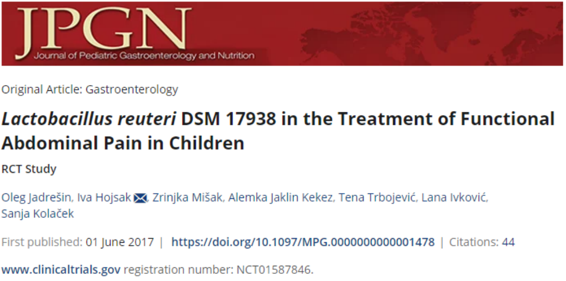 临床研究|罗伊氏乳杆菌DSM 17938可以增加功能性腹痛/肠易激综合征儿童的无痛天数，降低疼痛严重程度 - 知乎