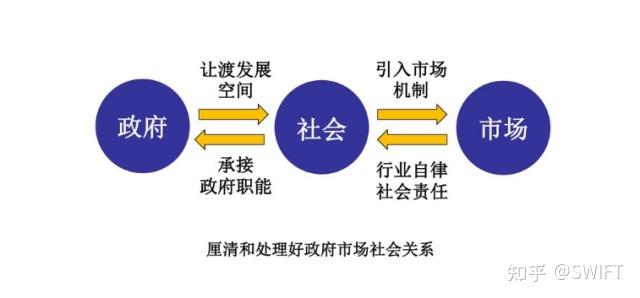 市场和社会三元共治以往对于政府的认识,往往局限于政府与市场的关系