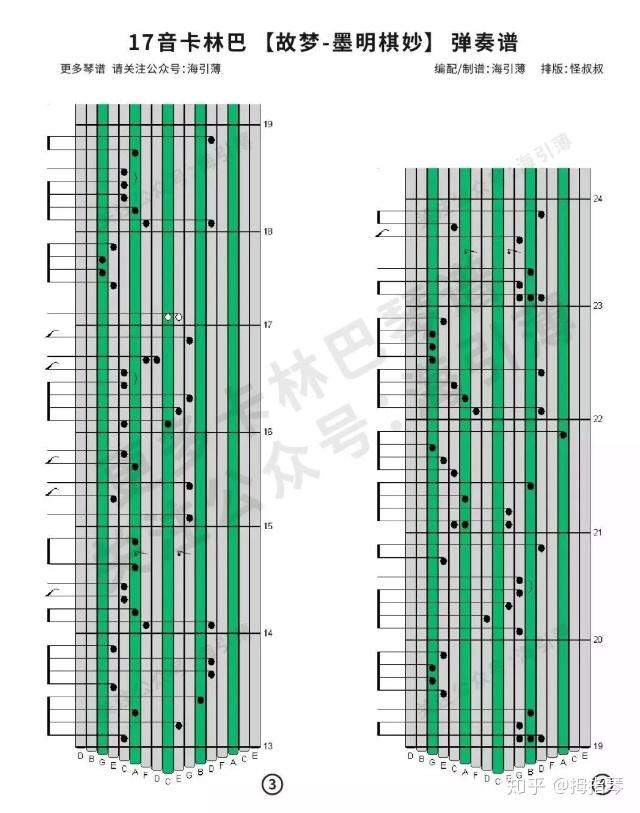 卡林巴琴曲谱拇指琴谱子故梦