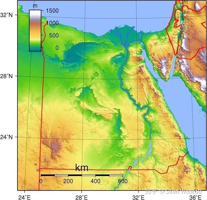 埃及气候分布图高清图片