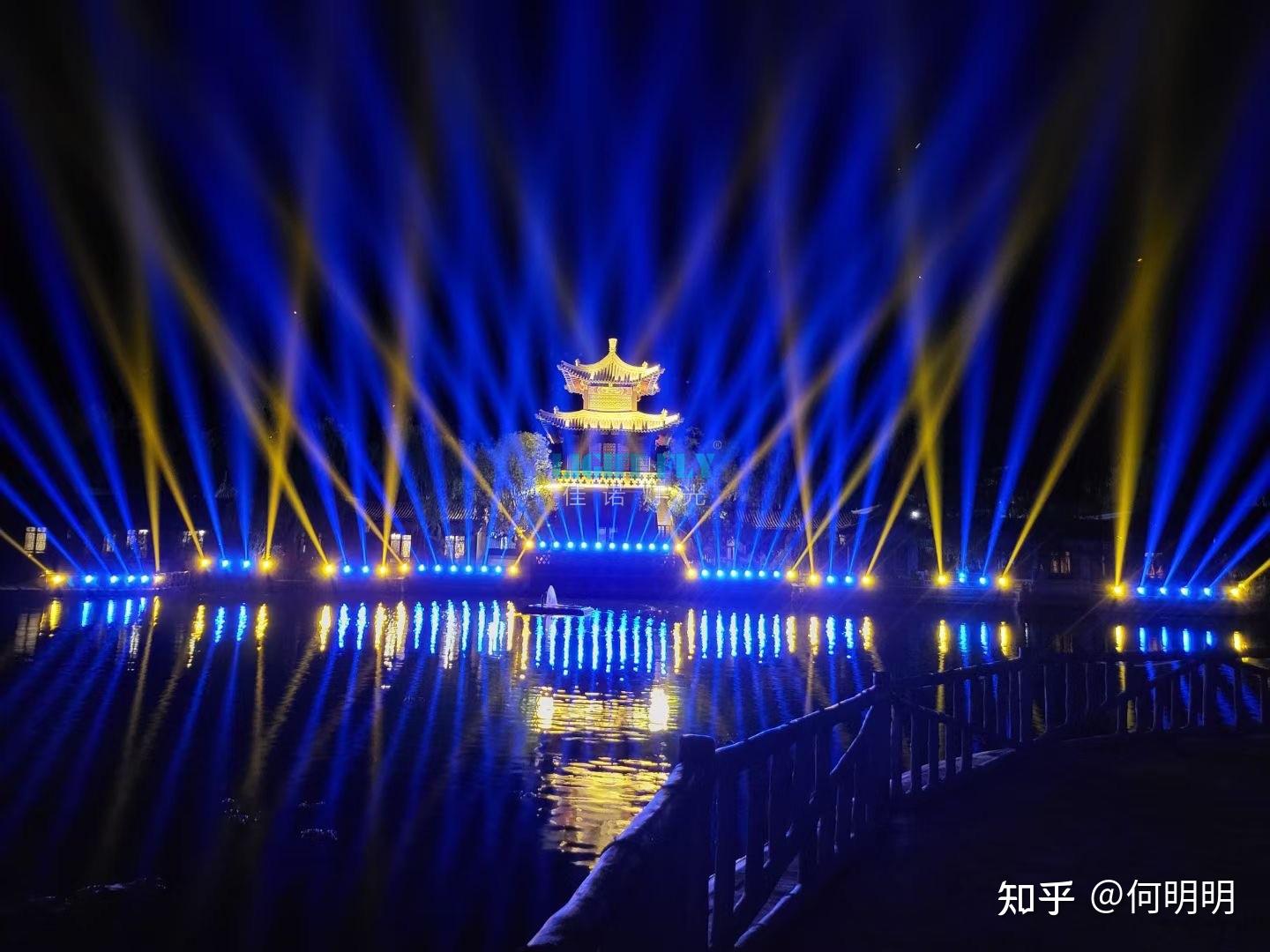 60台防水480w光束灯亮相双龙口景区灯光秀