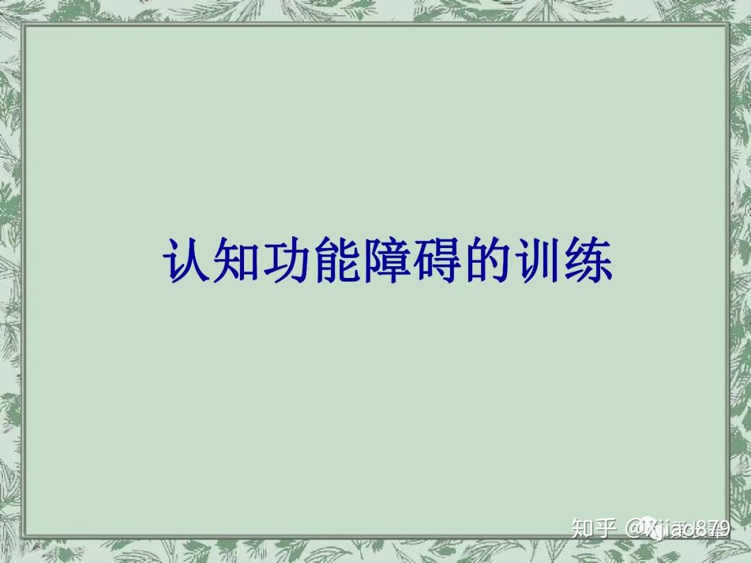 知覺與認知功能的訓練2認知功能障礙