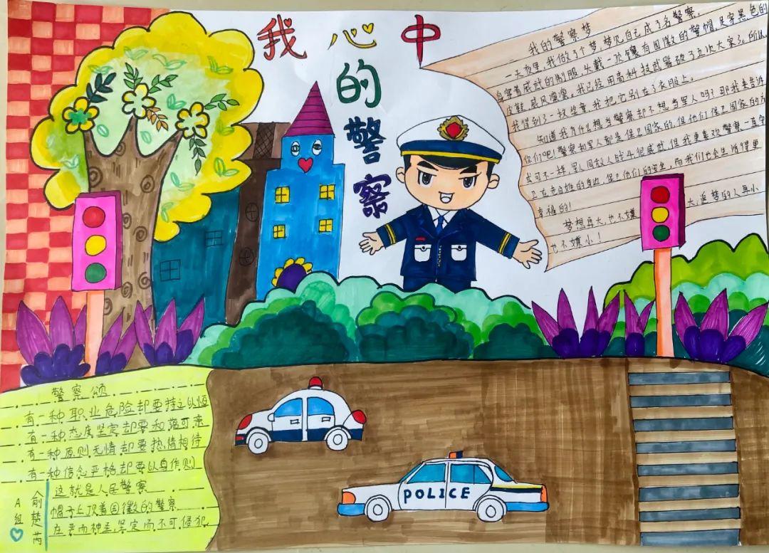 小交警手抄报 绘画图片