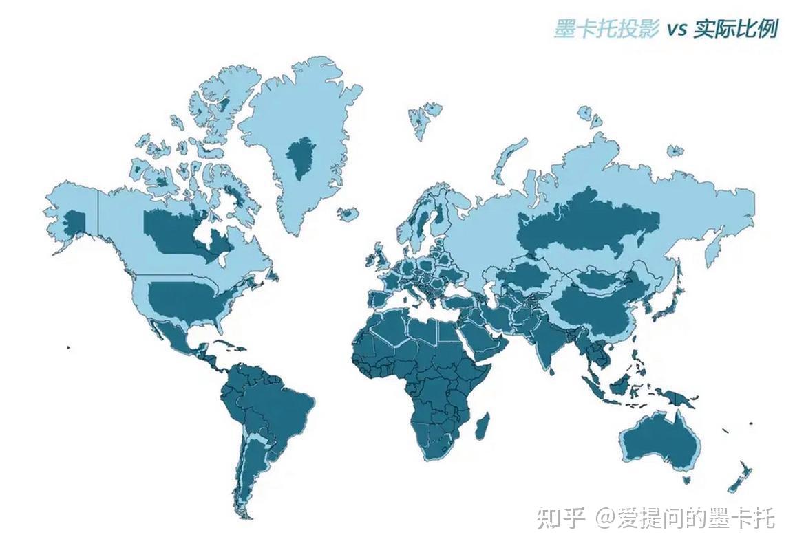 墨卡托投影:为什么地图上的世界和我们看到的不一样? - 知乎