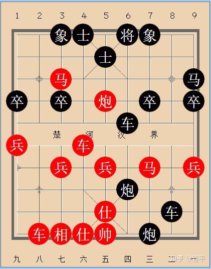 象棋古谱《金鹏十八变》全局篇第21局:攻右车巡河后平炮兑车攻相