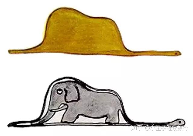 修伯理以为"蛇吞象"的恐怖却被大人们说成是一顶普通帽子小圣修伯里自