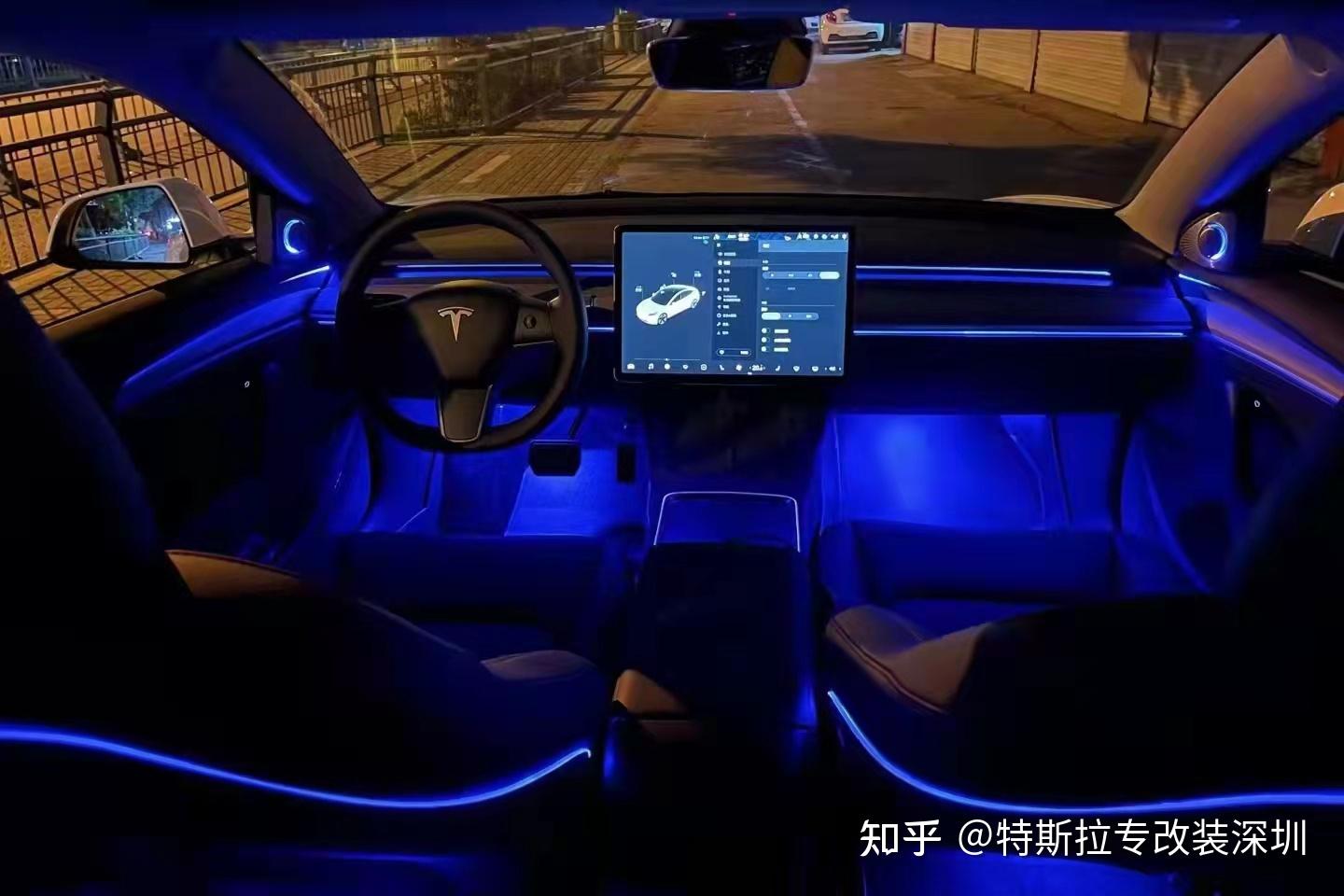 氛围灯也太香了内饰大升级深圳特斯拉model3改装氛围灯体验效果感也太