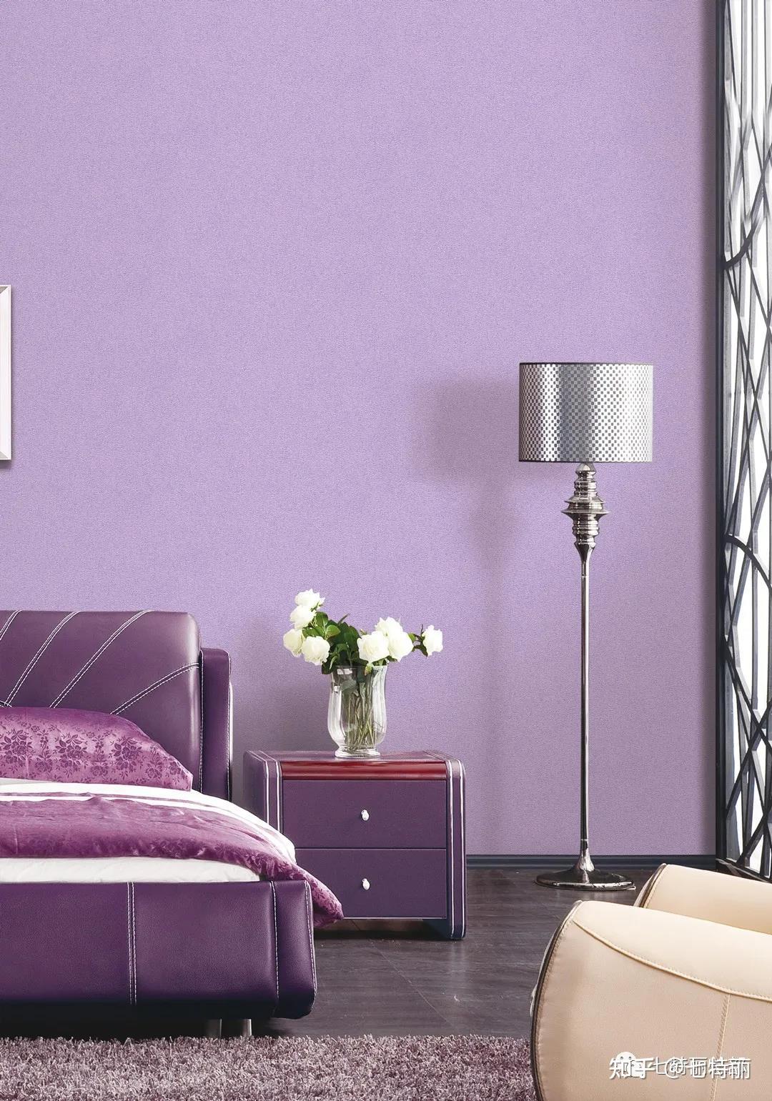 d25-020紫色代表复古,华丽,紫色墙布对运动神经和心脏系统有压抑