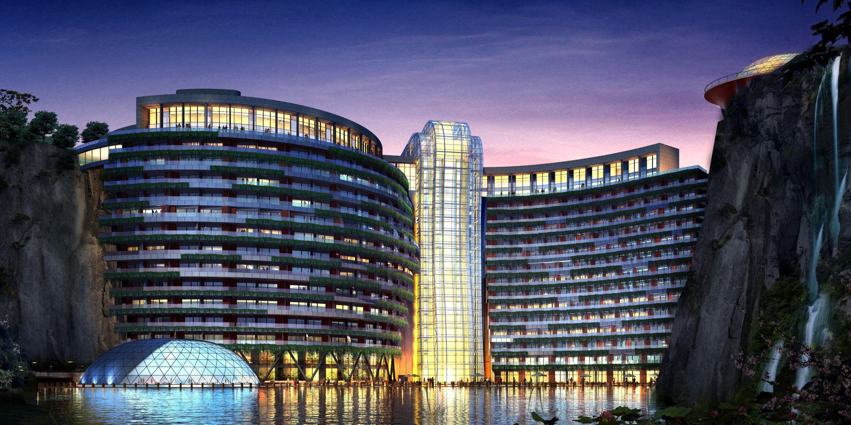 上海"深坑酒店"露真容 被誉为世界建筑奇迹_新闻频道__中国青年网