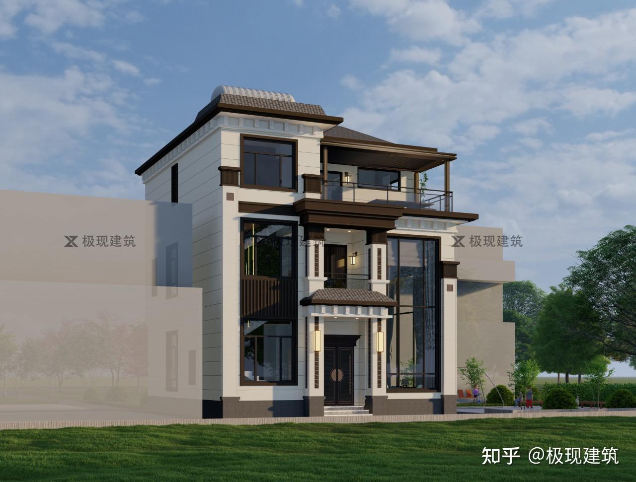 广东湛江丨三层新中式风格自建别墅,尺寸:10*11米 - 知乎