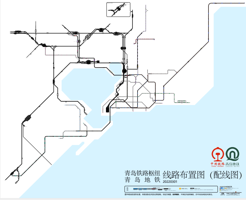 青岛铁路枢纽&青岛地铁 线路站场布置图|配线图20220301 - 知乎