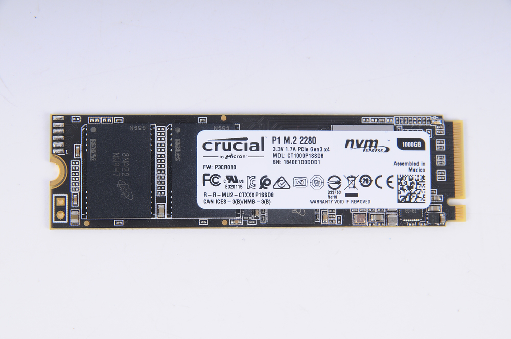 crucial p1 nvme ssd控制晶片采用smi sm2263eng,为pcie 3.