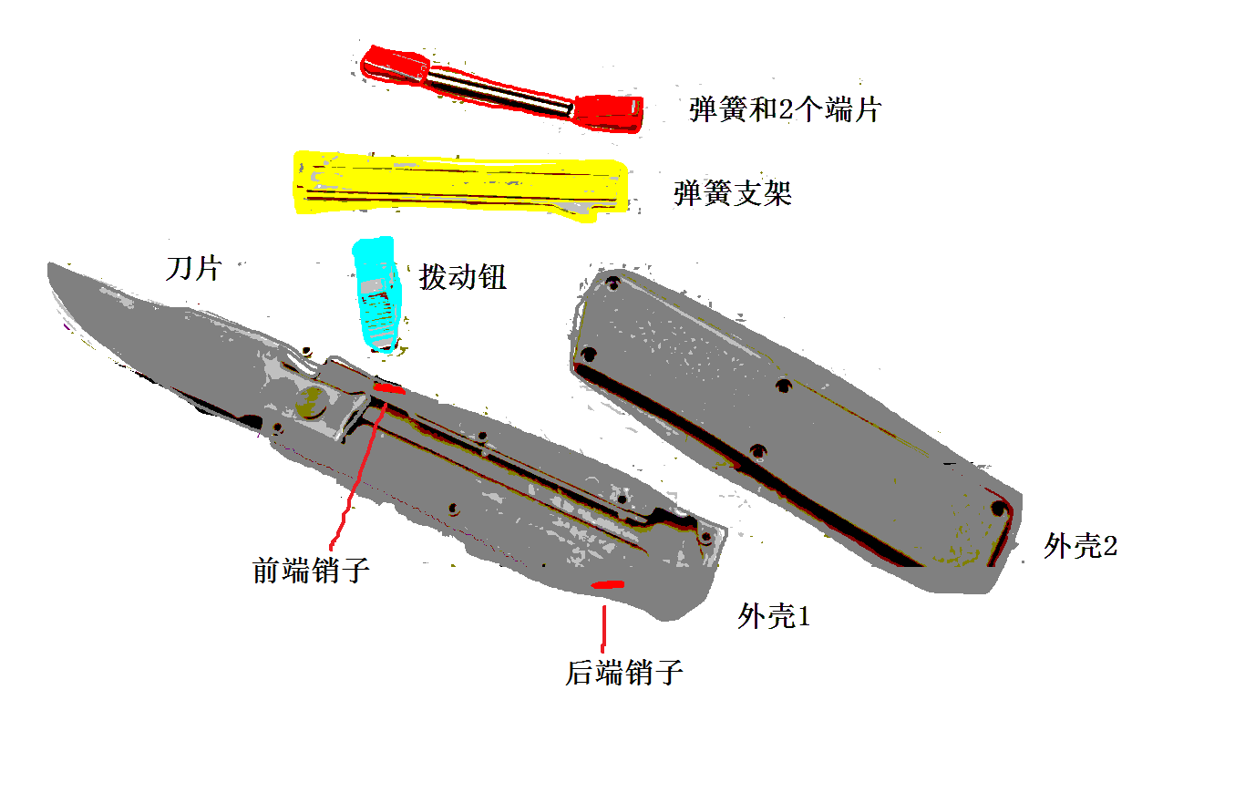 皮带自动扣弹簧原理图图片