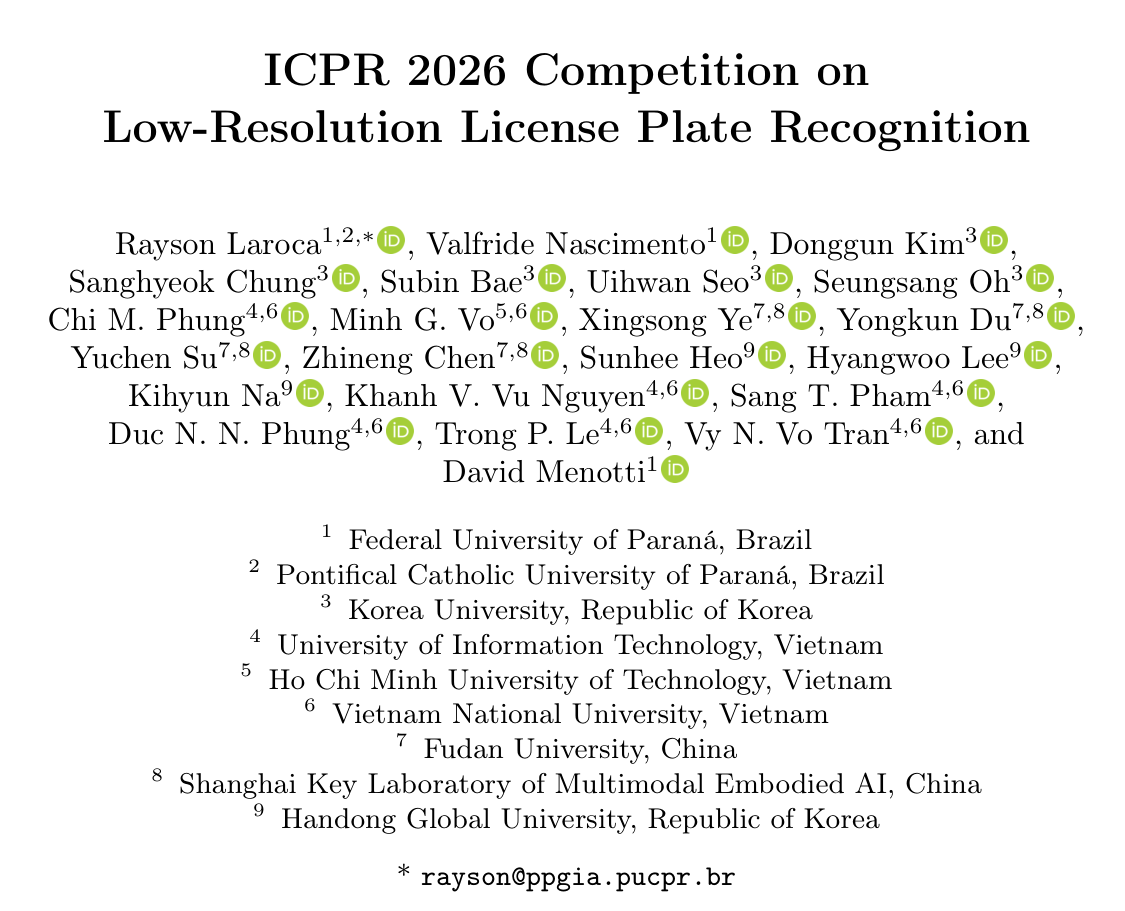 Icpr ICPR 2026 | 真实场景低分辨率车牌识别挑战:复旦、韩国高丽大学等顶尖团队方案解析 - 知乎