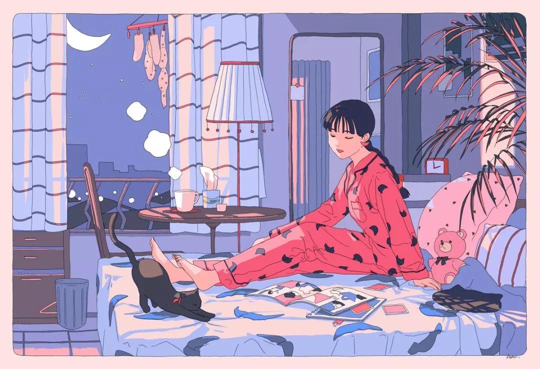 一组单身姑娘漫画:一个人久了,会上瘾.