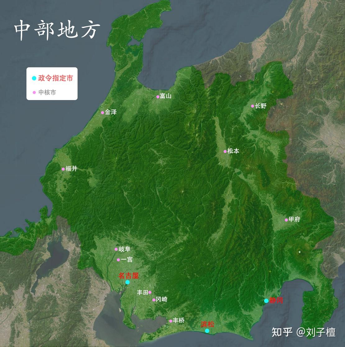 日本8个地区的主要城市分布图 - 知乎
