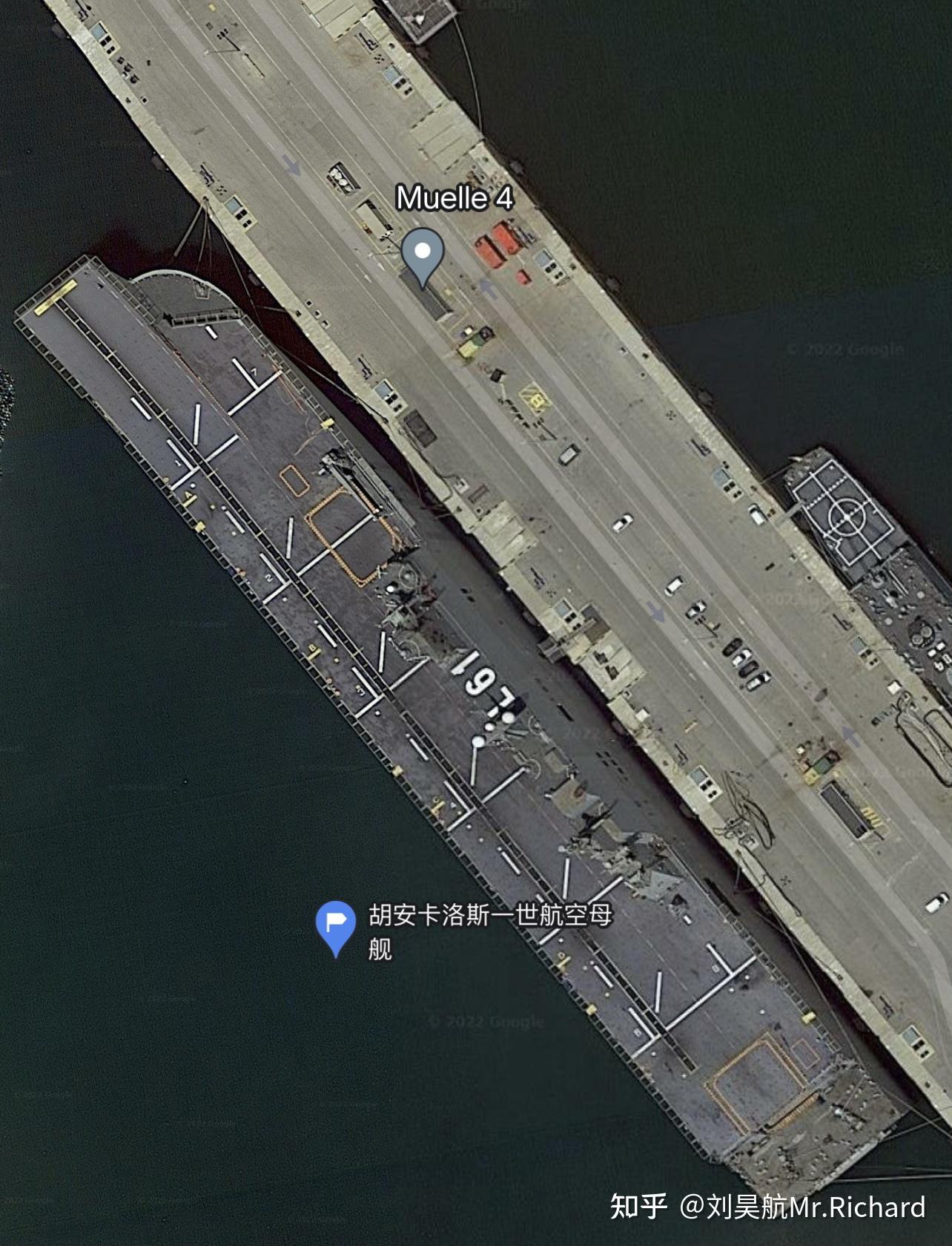 谷歌卫星地图上的各国航空母舰