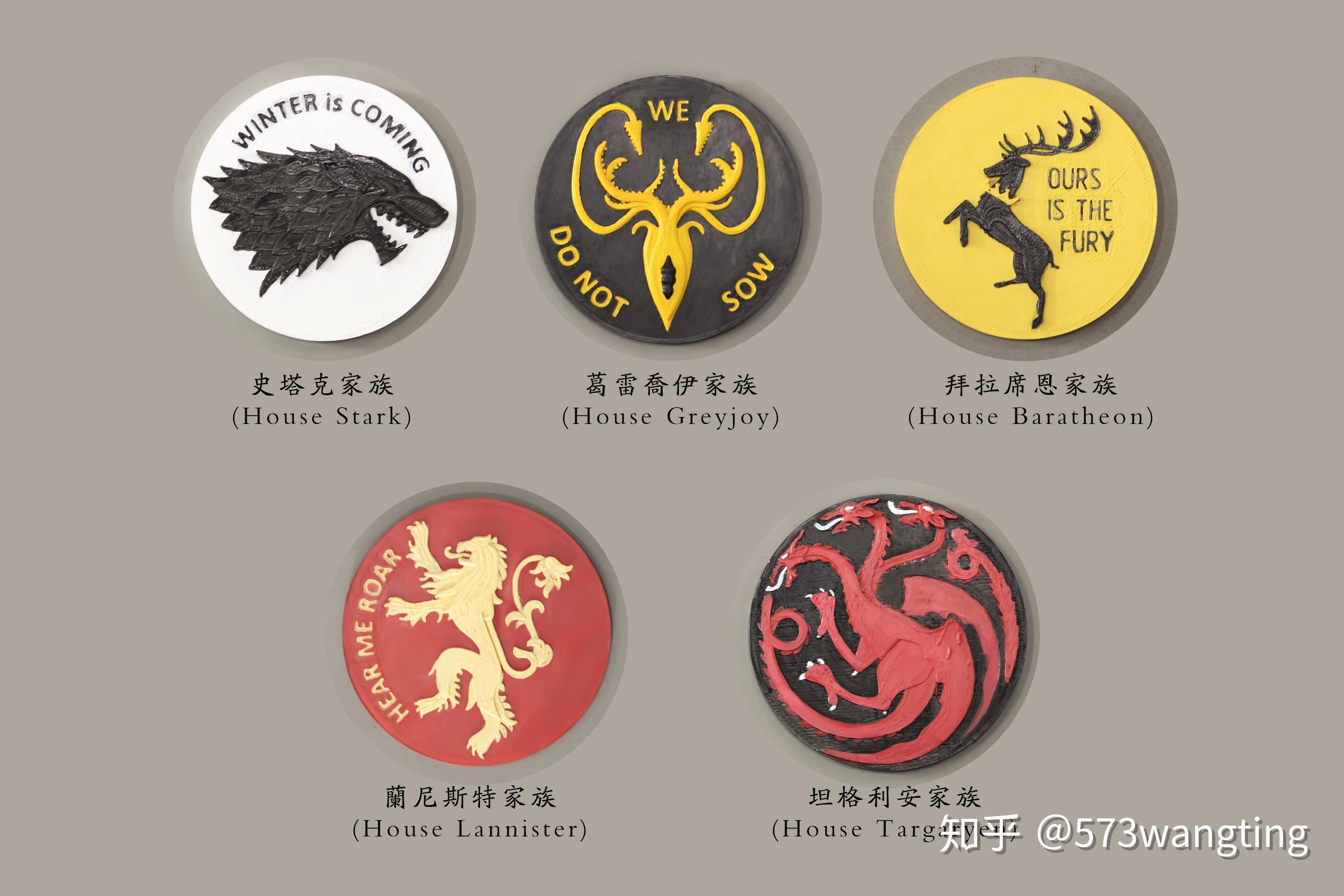 夜王▲ 铁王座▲ 龙母▲火 龙▲ 部分家族族徽不知道以上模型大家是否