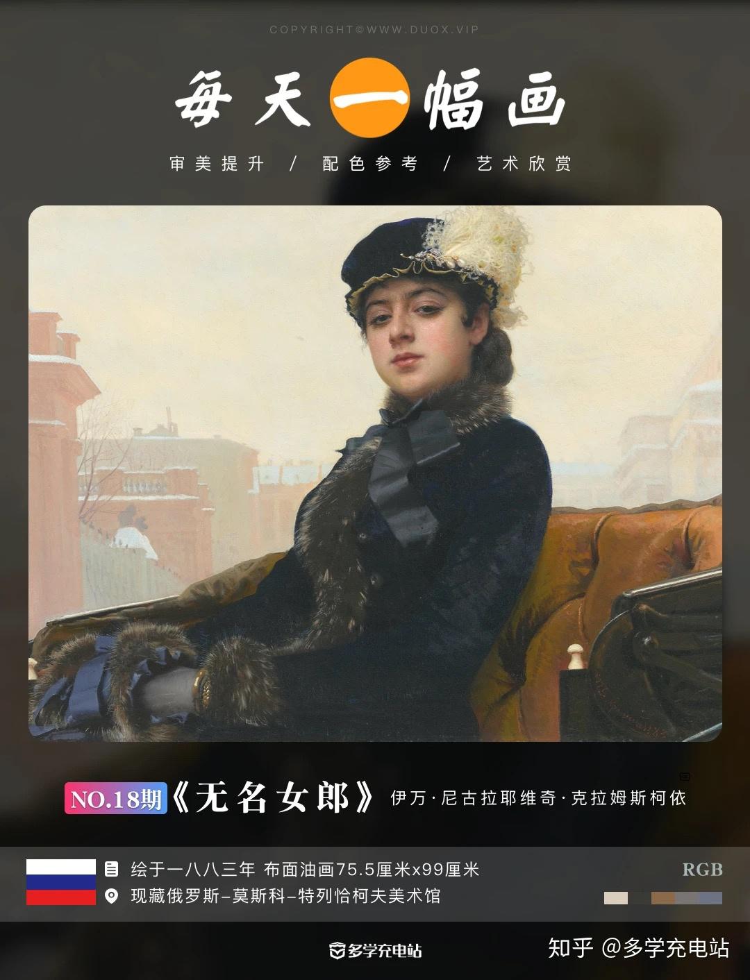 每天一幅画无名女郎1883伊凡克拉姆斯柯依