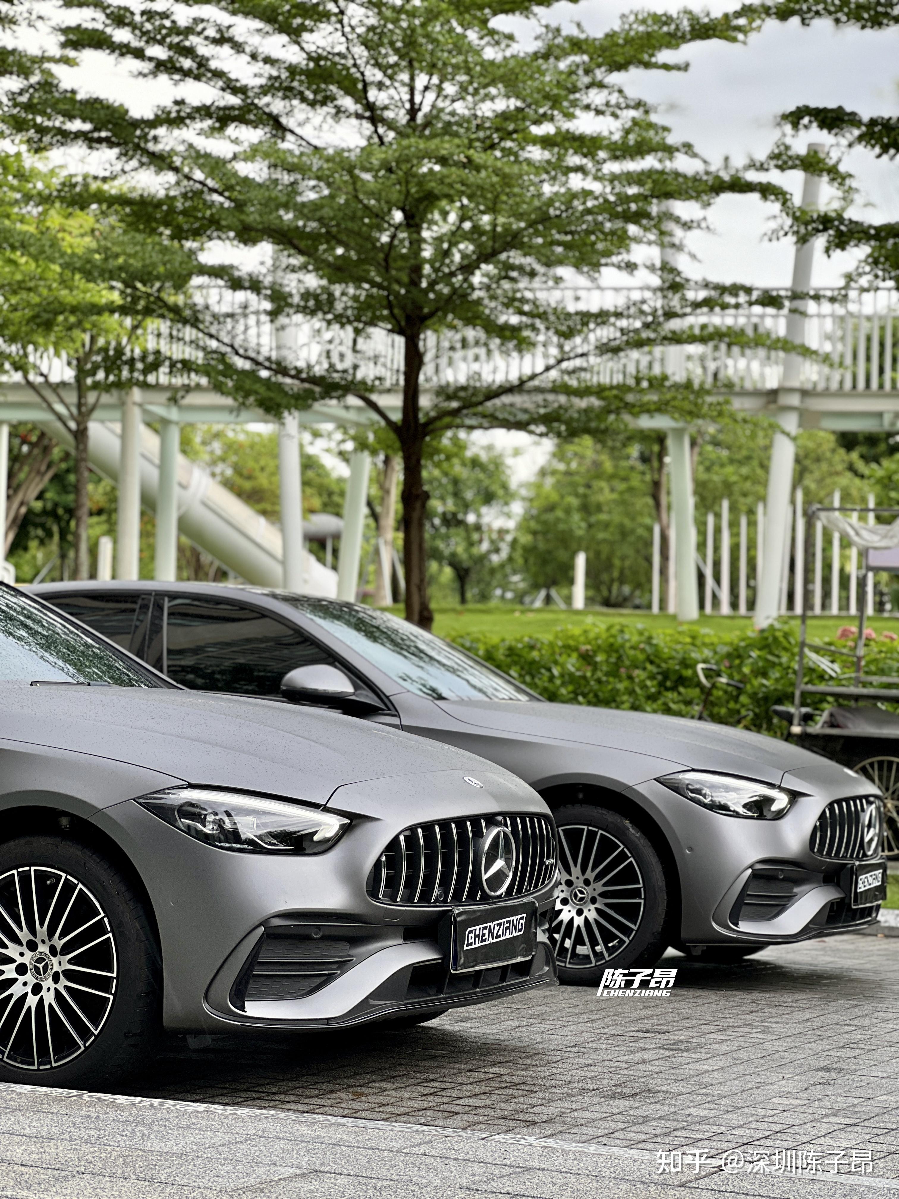 奔驰新c升级amg山灰也太帅了吧深圳实拍分享