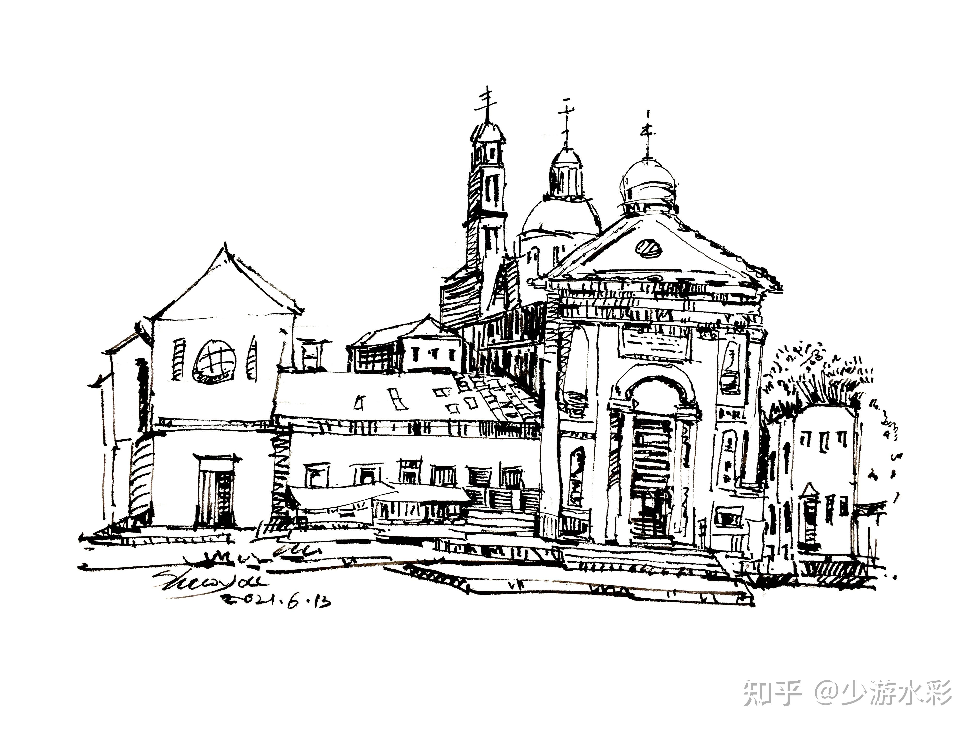 钢笔速写你是一团火路过的人只看到烟