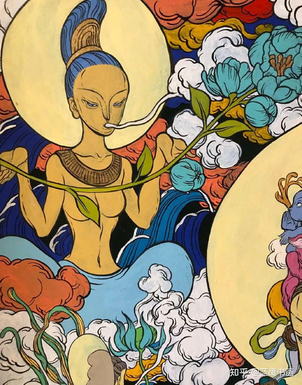 文那作品与《山海经》所表现出来的唯美意境相同,文那特意为自己的