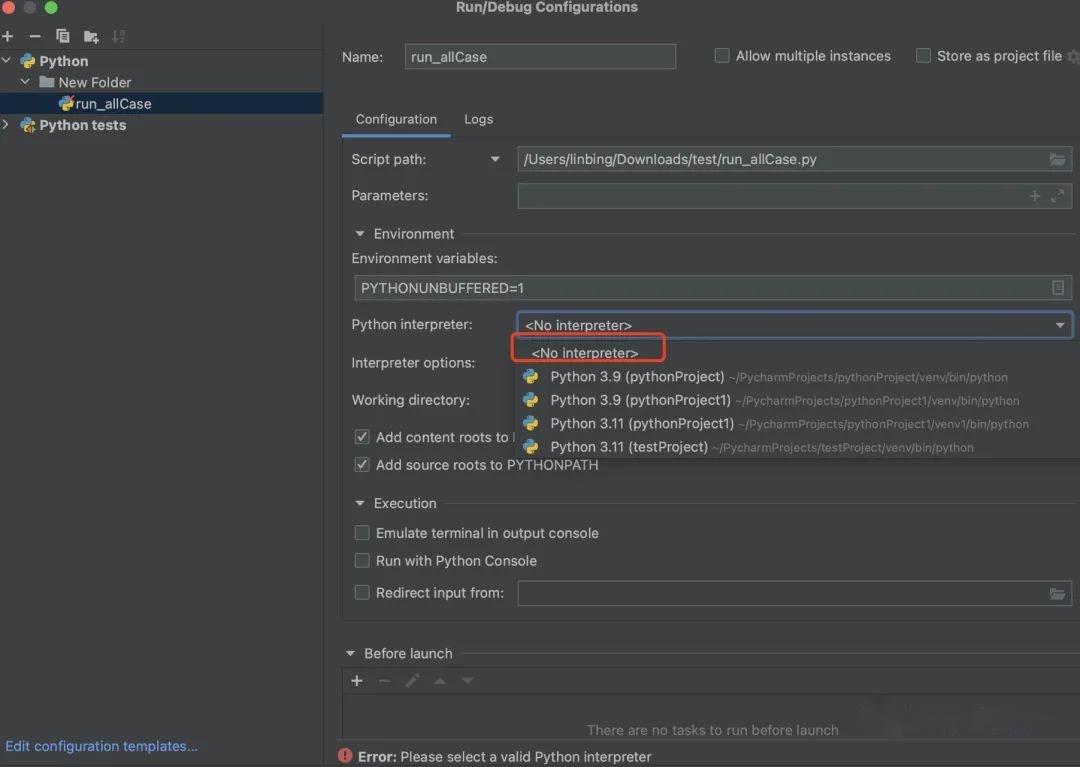 Pycharm python interpreter 