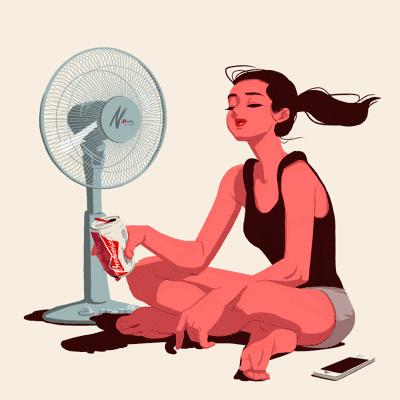 今天太热了,我出了这么多汗.