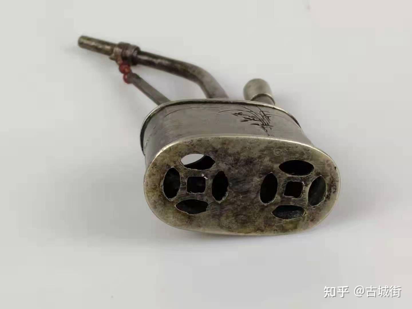 清代白铜水烟袋全品完整无残