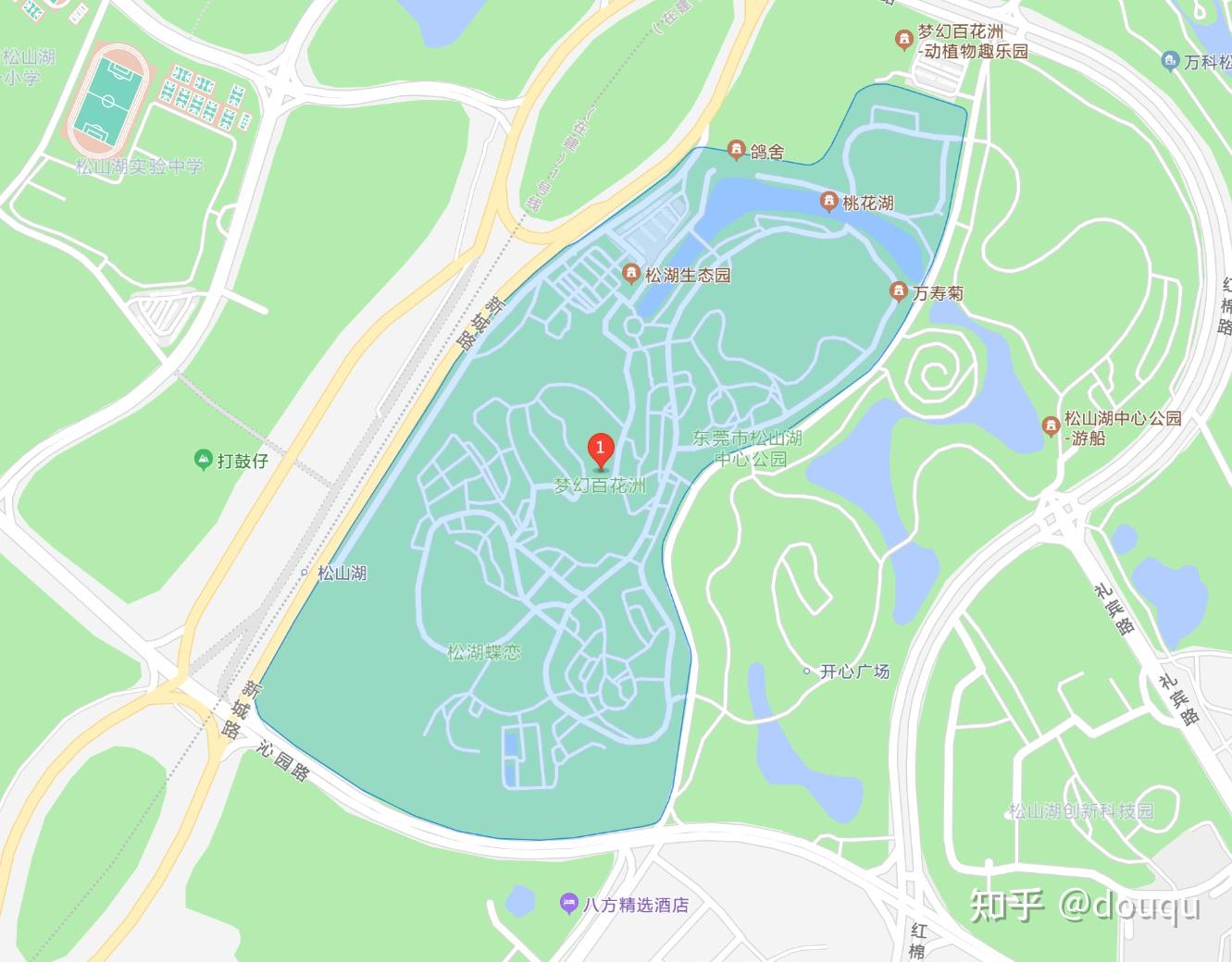 景区地址:东莞松山湖新城大道梦幻百花洲景区咨询电话:0769-83067003