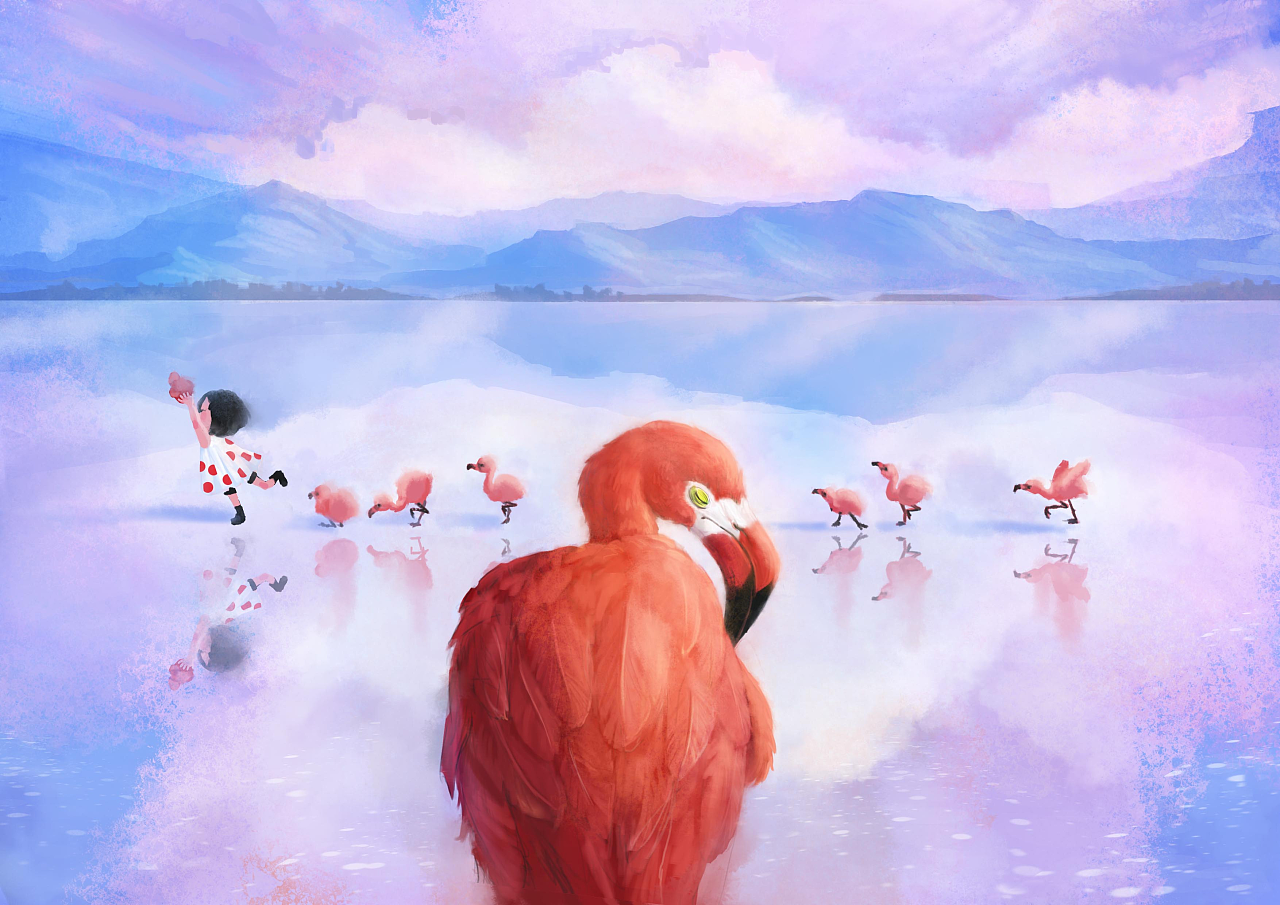 锁屏桌面壁纸火烈鸟篇