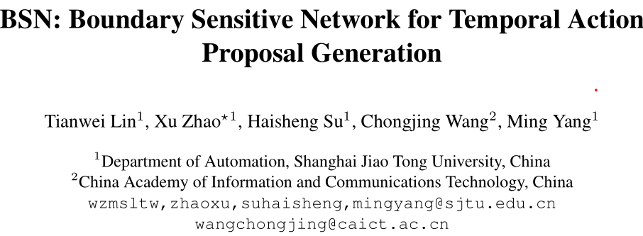 [ECCV 2018 时序动作提名生成] BSN: Boundary Sensitive Network for Temporal ...