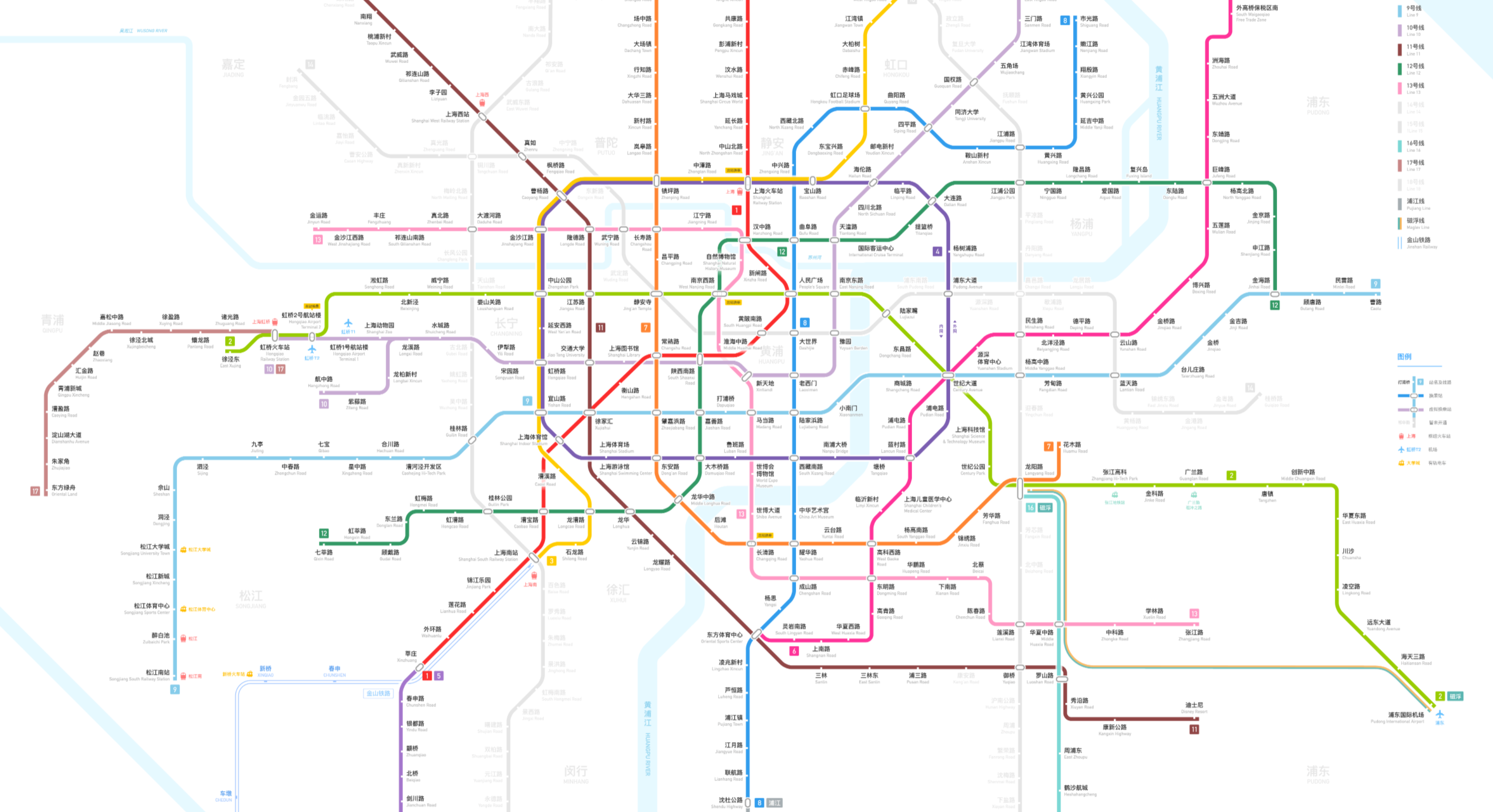 2020年最新地铁图 放大图片