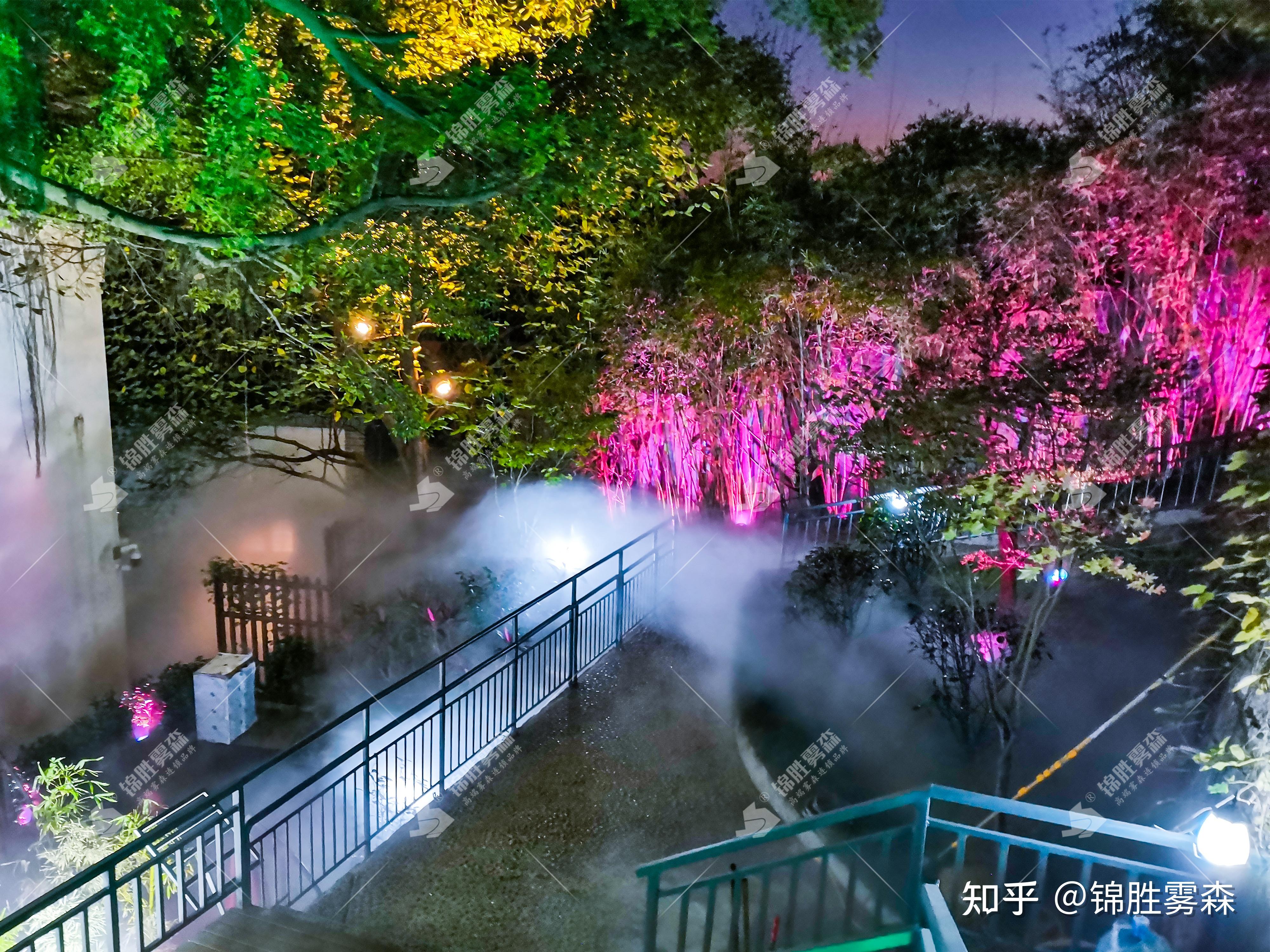 生态人造雾醉美夜景城市公园出圈密码成都锦胜雾森环保科技有限公司