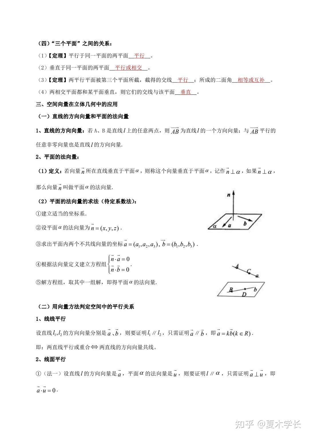 高中数学立体几何公式单 知乎