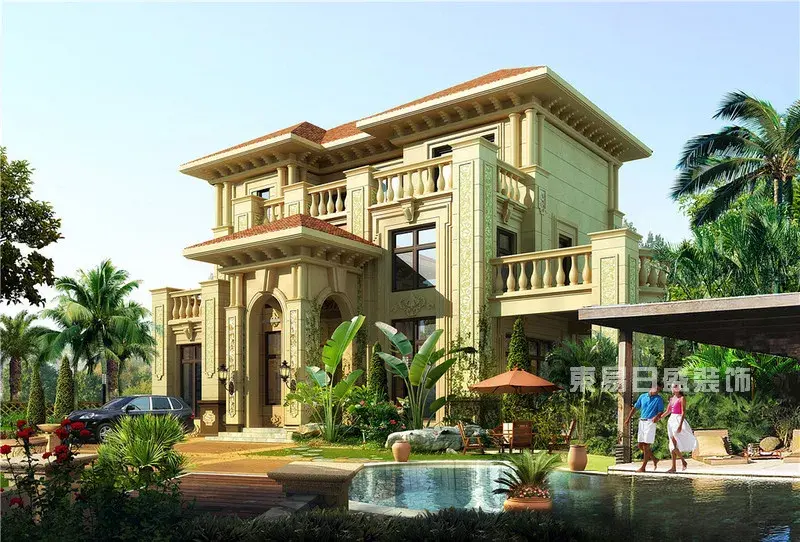 半岛碧桂园400平装修案例欣赏内外独具欧式古典气息的独栋别墅