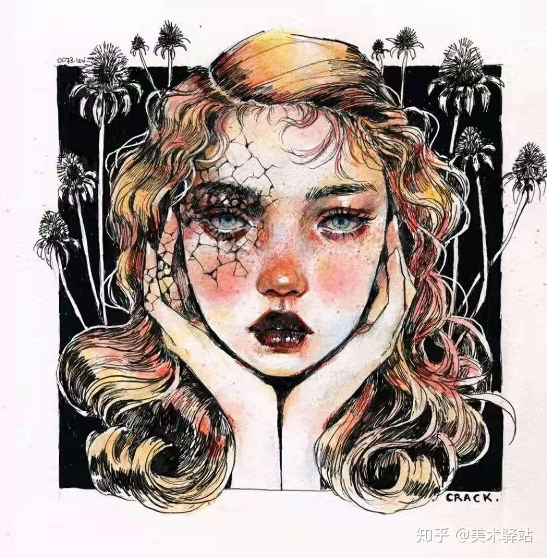 一组高清的色彩人物插画色彩搭配感好有个性哦我感觉可以用来做头像了